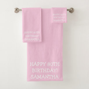 Birthday Golfer Funny 80th happy Mum  Bath Towel Set
