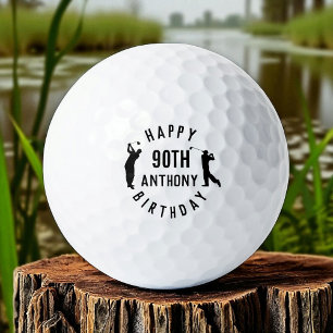 Birthday Golfer Funny 90th happy Dad Golf Balls