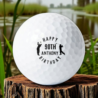 Birthday Golfer Funny 90th happy Dad Golf Balls