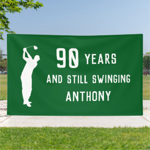 Birthday Golfer Funny 90th happy Dad Par Sports Banner
