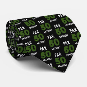 Birthday Golfer Green 50th happy Dad Par Tie