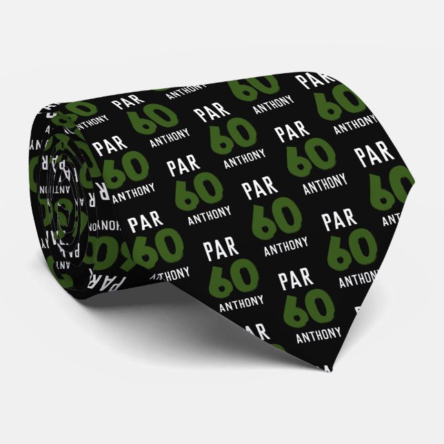 Birthday Golfer Green 60th happy Dad Par Tie (Rolled)