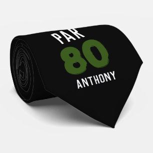 Birthday Golfer Green 80th happy Dad Par Tie
