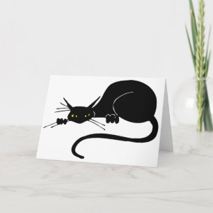 Birthday Graceful Black Cat Card