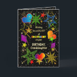 Birthday, GRANDDAUGHTER, Abstract Galaxy, Card<br><div class="desc">Fun and very bright Birthday greeting in colourful vivid colours.   Abstract galaxy and/or universe filled with stars,  shooting stars and even hearts.  See same image in other categories and products.</div>