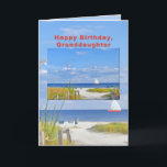 Birthday, Granddaughter, Beach and Ocean View Card<br><div class="desc">This digital painting is based on a series of photographs taken at Sanibel Island,  Florida.   It makes a nice birthday greeting card.</div>