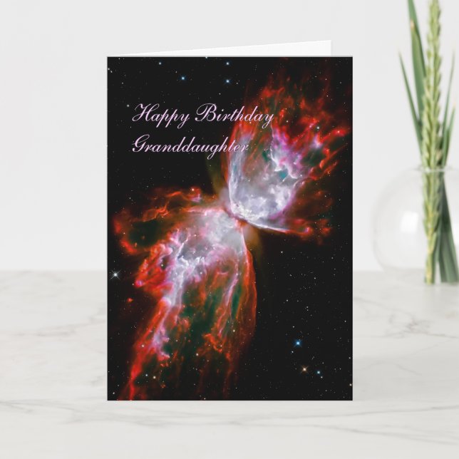 Birthday Granddaughter, Butterfly Nebula, Scorpius Card (Front)