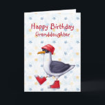 Birthday Granddaughter Fun Cute Seagull Bird  Card<br><div class="desc">Happy Birthday Granddaughter or customise Cute Seagull red boots and hat Animal Humour Funny</div>