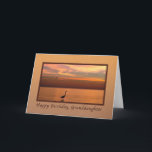 Birthday, Granddaughter, Ocean View at Sunset Card<br><div class="desc">A beautiful sunset over the shores of the Gulf of Mexico with shades of red, gold, and orange make a splendid and colourful image for this birthday greeting card for a granddaughter. A great blue heron bird stands in the water in the foreground while two sea gulls are seen in...</div>