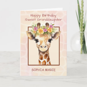 Birthday Granddaughter Personalize Safari Jungle Card