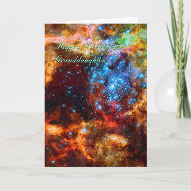 Birthday Granddaughter - R136, Tarantula Nebula Card (Front)