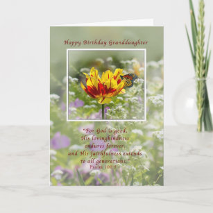 Birthday, Granddaughter, Religious, Butterfly Card