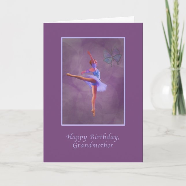 Birthday, Grandmother, Ballerina in Arabesque Card (Front)