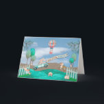 Birthday, Grandson, 2, Busy & Funny Little Rabbits Card<br><div class="desc">See same/similar design on other products,  ie. mug,  lamp,  cards,  etc.</div>