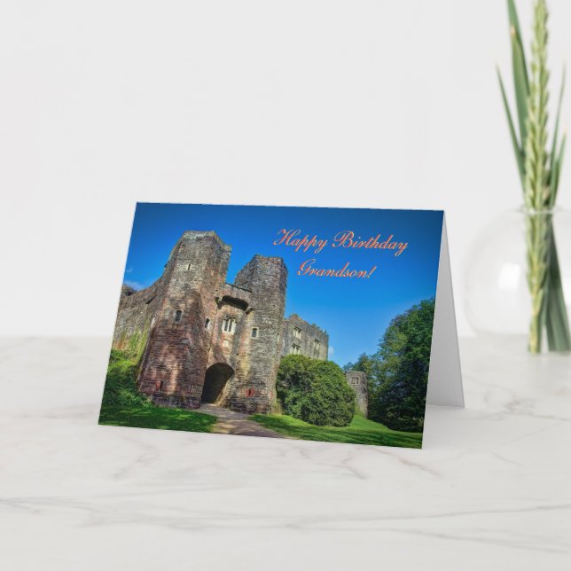 Birthday Grandson - English Castle Entrance Card (Front)