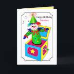 Birthday Grandson Jack in the Box Colourful Card<br><div class="desc">Fun,  bright with vivid colours are these Jack-in-the-Box greetings for kids.  See other categories including invitations,  mugs,  T-Shirts.</div>