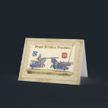 Birthday Grandson, knights Jousting, Horses full B Card<br><div class="desc">Birthday Grandson,  knights Jousting,  Horses full Barding</div>