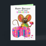 Birthday, Grandson, Mouse, Kaleidoscope Collection Card<br><div class="desc">See many other designs in this bright Kaleidoscope Collection.  See under MY COLLECTIONS — KALEIDOSCOPE COLLECTION</div>