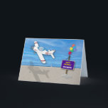 Birthday Grandson Pilot Flying Plane Over Beach Card<br><div class="desc">Ideal for the grandson who is a pilot or one that just has a fascination with flying.  Other categories are available with same image.
This card is semi/gloss but easily you can change to matte.  Another card like this is for matte in my site.</div>