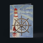 Birthday, Grandson, Ship's Wheel, Helm Card<br><div class="desc">Card designed for the man who enjoys being on the water and/or ocean.   This nautical greeting
card is in many different categories including for birthdays,  father's day,  invitations,  thank you,  thinking of you,  bon voyage etc.
Mug and other products may be available with similar image.</div>