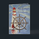 Birthday, Grandson, Ship's Wheel, Helm Card<br><div class="desc">Card designed for the man who enjoys being on the water and/or ocean.   This nautical greeting
card is in many different categories including for birthdays,  father's day,  invitations,  thank you,  thinking of you,  bon voyage etc.
Mug and other products may be available with similar image.</div>