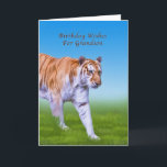 Birthday,  Grandson, Tiger Walking Card<br><div class="desc">This green-eyed tiger is ready to wish someone special a happy birthday on this colourful greeting card.</div>
