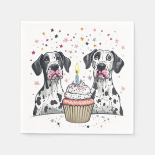Birthday Great Dane Dogs Cupcake Napkin