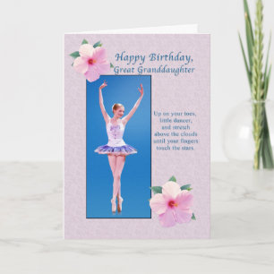 Birthday,  Great Granddaughter, Ballerina Card