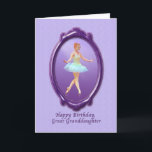 Birthday, Great Granddaughter, Ballerina Card<br><div class="desc">A young ballerina with a spotlight at her back strikes a lovely pose against a deep purple background.   Her costume is white and yellow with light pink trim.   It makes a great birthday birthday card.   The inside text is customisable.</div>