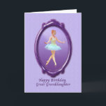 Birthday, Great Granddaughter, Ballerina Card<br><div class="desc">A young ballerina with a spotlight at her back strikes a lovely pose against a deep purple background.   Her costume is white and yellow with light pink trim.   It makes a great birthday birthday card.   The inside text is customisable.</div>