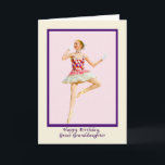 Birthday, Great Granddaughter, Ballerina Card<br><div class="desc">A young ballerina dance in her pink and white costume.   She is wearing white gloves and a white ribbon is in her hair.</div>