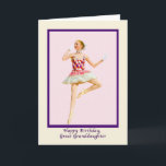 Birthday, Great Granddaughter, Ballerina Card<br><div class="desc">A young ballerina dance in her pink and white costume.   She is wearing white gloves and a white ribbon is in her hair.</div>
