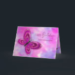 Birthday Great Granddaughter Glitzy Butterfly Card<br><div class="desc">Dainty and sweet image with glitzy butterfly in pink/purple.  See same/similar image for other categories and products.
Image has been designed digitally for a more reversed effect.</div>