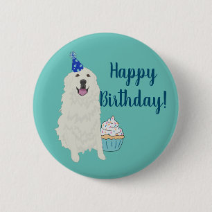 Birthday Great Pyrenees Mountain Dog 6 Cm Round Badge