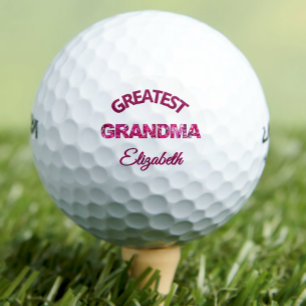 Birthday Greatest Grandma Personalised pink Gift Golf Balls
