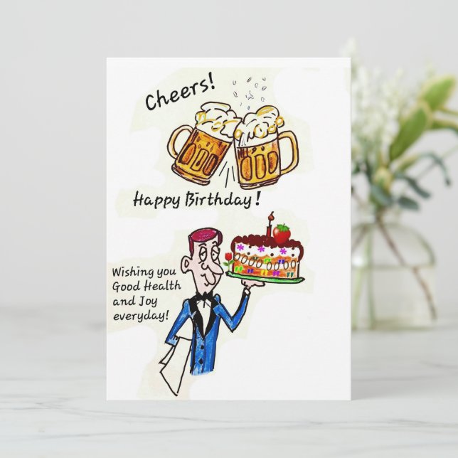 BIRTHDAY GREETING - BIRTHDAY CHEERS CARD (Standing Front)