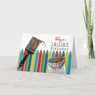 BIRTHDAY GREETING - BRIGHT - CONCEPT/Paintbrush Card