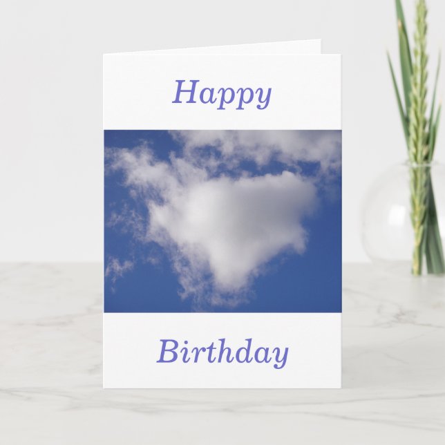 Birthday greeting card cloud heart (Front)