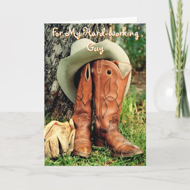Birthday Greeting Card: Cowboy Hat and Boots Card (Front)