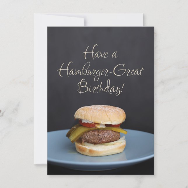 Birthday Greeting Card for All Hamburger Lovers (Front)