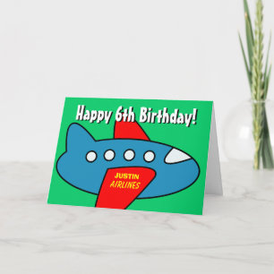 Birthday greeting card for boys Toy aeroplane