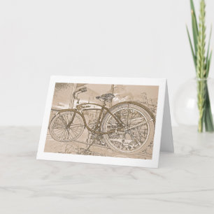 Birthday Greeting Card with Vintage Bicycle