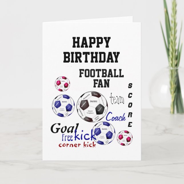 Birthday Greeting for Football Fan Fun Card (Front)