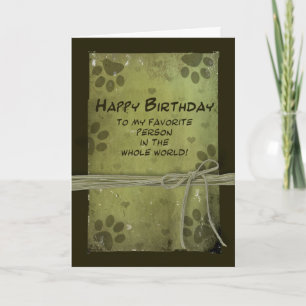 Birthday greeting  FROM PET - PAW IMPRESSIONS Card