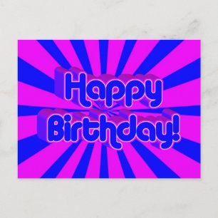 Birthday Greeting Retro style Postcard