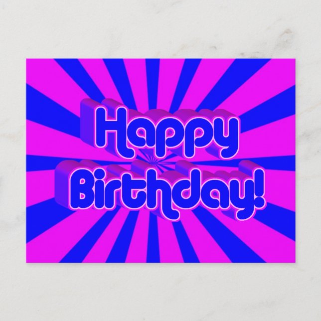 Birthday Greeting Retro style Postcard (Front)