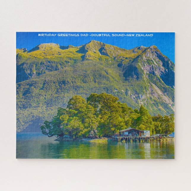 Birthday Greetings Dad Doubtful Sound New Zealand Jigsaw Puzzle (Horizontal)