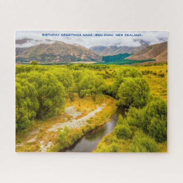 Birthday Greetings for Nana- Ben Ohau New Zealand- Jigsaw Puzzle (Horizontal)