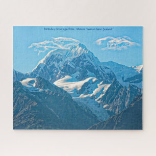 Birthday Greetings from  Mount Tasman New Zealand Jigsaw Puzzle
