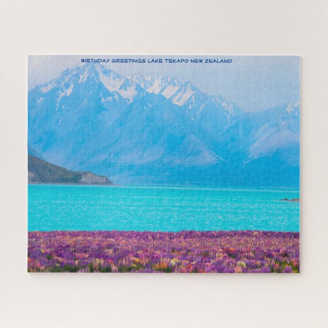 Birthday Greetings Lake Tekapo New Zealand Jigsaw Puzzle (Horizontal)